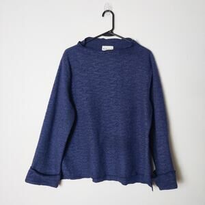 Habitat Wide Funnel Neck Textured Fleece Boxy Sweater Top Medium Artsy Lagenlook